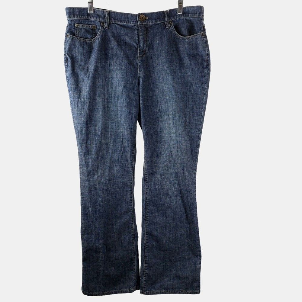 DKNY Womens Jeans Size 14R Soho Boot Cut 36x30 100% Cotton